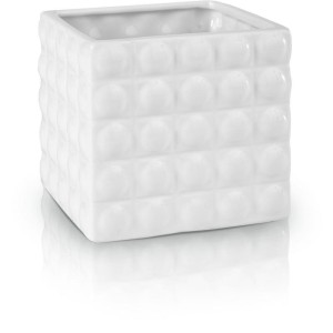Osłonka ceramiczna biała 14x13 cm
