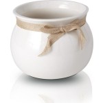 Doniczka ceramiczna ze wstążką 17x12 cm